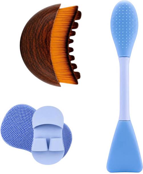 GLUMSUTRA Face Cleaning Brush + Massager + Applicator Combo Pack of 3