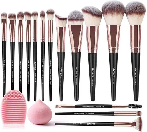 Utrust 15 Pcs Makeup Brush Set Premium Synthetic Brushes 1 Puff 1 Brush Cleaner Black