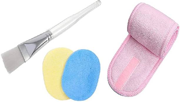Lucifer Men & Women Face Pack Brush with Headband and Facial Cleansing Sponge