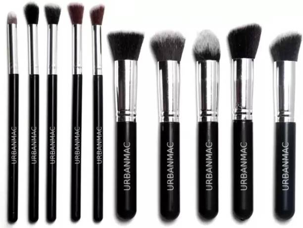 SKINPLUS Premium Synthetic Makeup Brush Set (black)