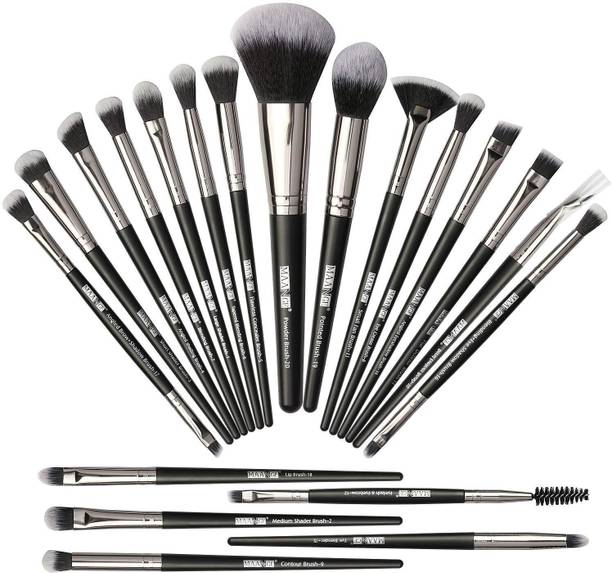 Maange Makeup Brush Set 20 Pcs Make Up Brushes Set Kit (Black Silver )
