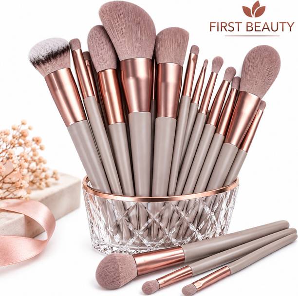 FIRST BEAUTY Professional Beauty Brush Set With Storage Pouch For Face And Eye Makeup