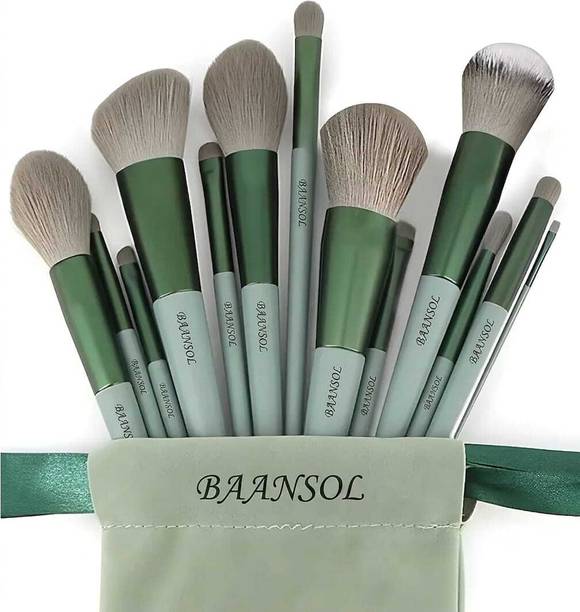 BAANSOL 13 Pcs Cosmetic Brush Set Ideal for Natural, Glam and Detailed Makeup Looks