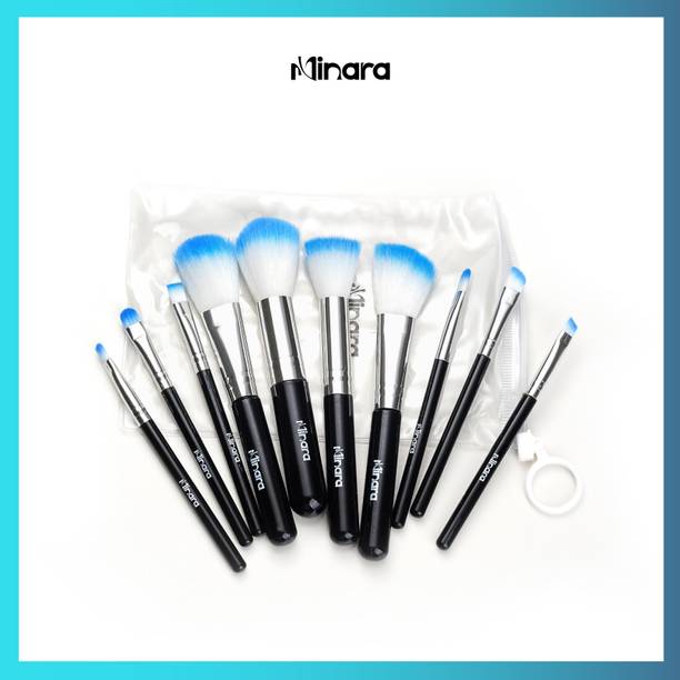 MINARA Makeup Brush Applicator Set of 10 with Easy to Carry Pouch
