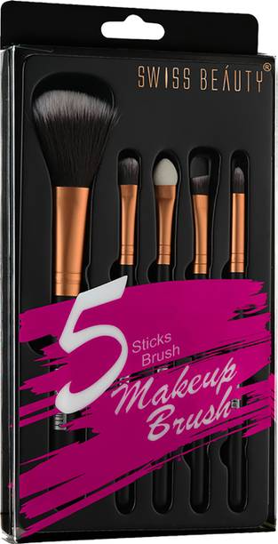 SWISS BEAUTY Makeup Brushes Set | 5 Stick Brush Golden (100 gm)