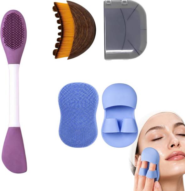 GLUMSUTRA 3-in-1 Face Care Tool Set Brush Massager Applicator Pack of 3