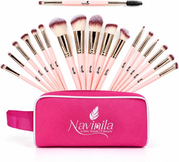 Navinila Professional Makeup Brush Set for Face, Eyes & Lips - Soft Synthetic Hair