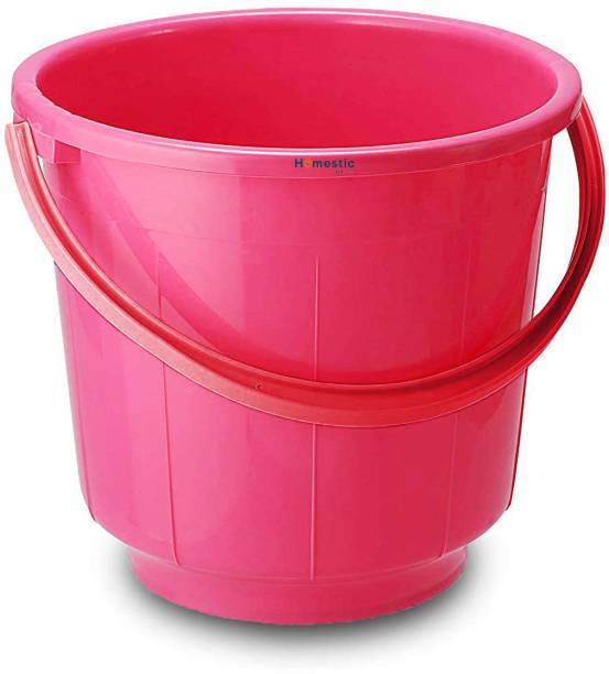 HOMESTIC Unbreakable Strong Plastic Bathroom Bucket 13 LTR (Pink) 13 L Plastic Bucket