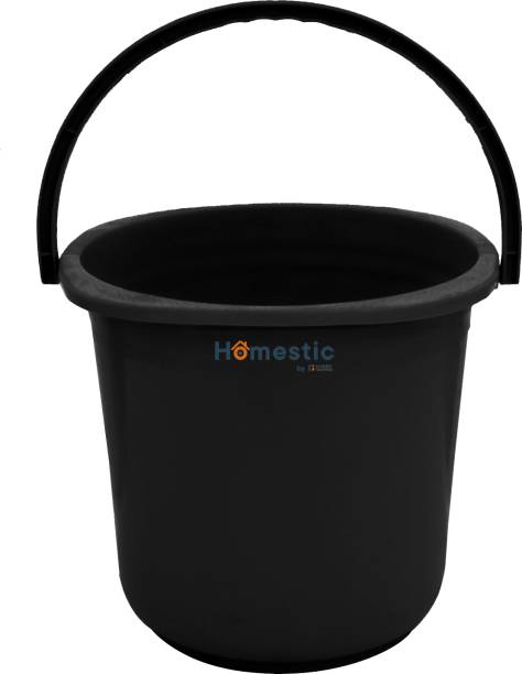 HOMESTIC Square Multipurposes Plastic Bucket For Bathing 16Ltr. (Black) 18 L Plastic Bucket