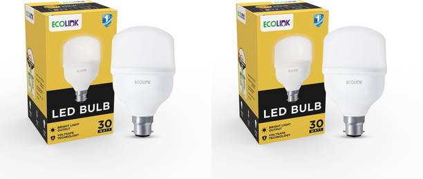EcoLink 30 W Basic Standard B22 LED Bulb White, Pack of 2