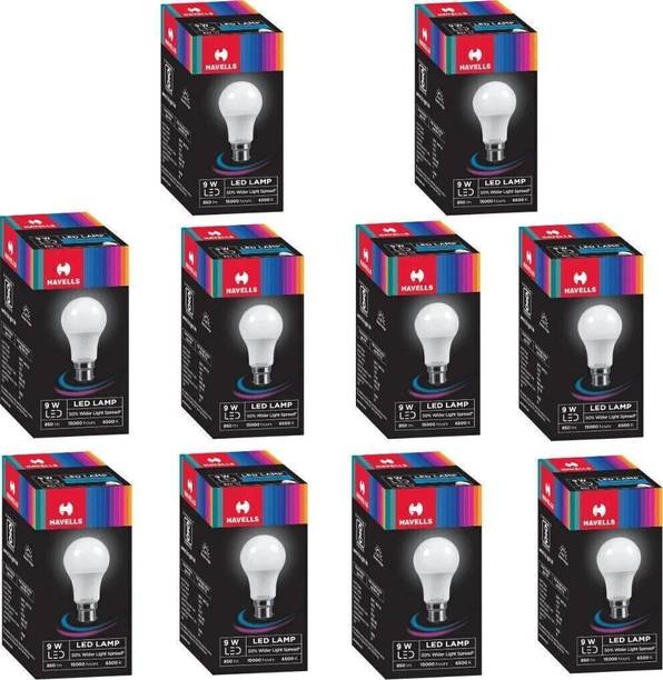 HAVELLS 9 W Basic Standard B22 LED Bulb White, Pack of 10