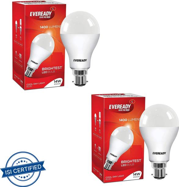 Eveready 10W LED Bulb Pack of 2 with Free 2 Batteries