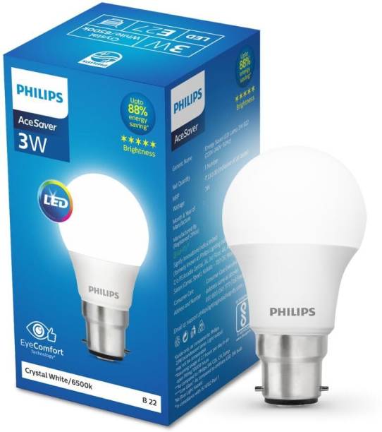 PHILIPS 3 W Round B22 LED Bulb