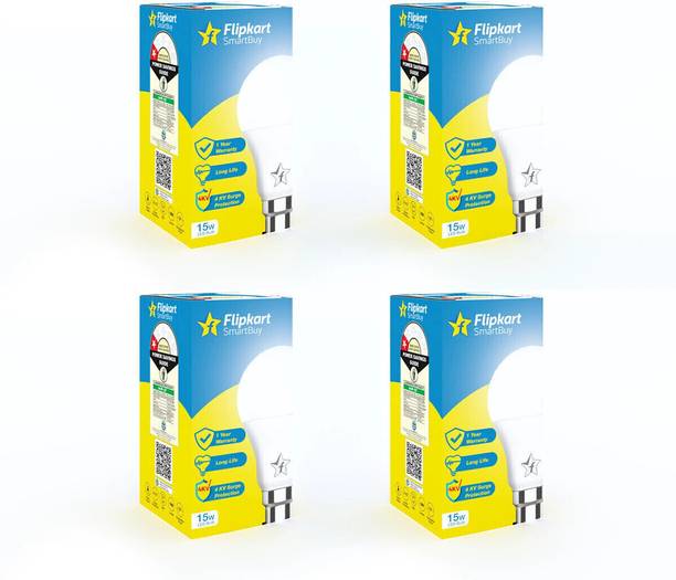 80% OFF on Flipkart SmartBuy 15w Basic Round B22 LED Bulb Pack of 4 - Now ₹224 (MRP ₹1100)