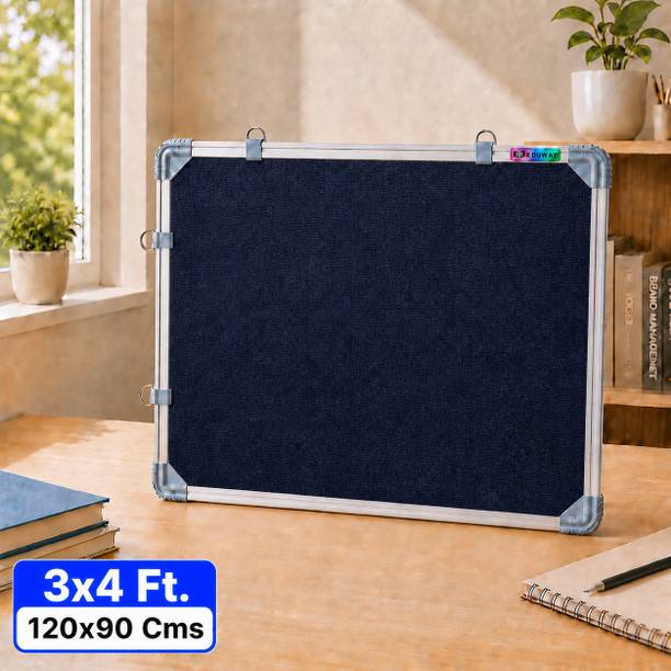 Eduway 3x4 Ft. Pin Up/Display High Resilience Foam Fabric with (20 Push Pins) Notice Board