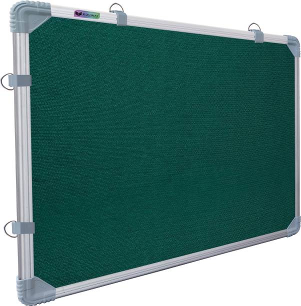Eduway 1.5x2 Ft. Notice/Display Board High Resilience Foam Fabric with (20 Push Pins) Cork Bulletin Board