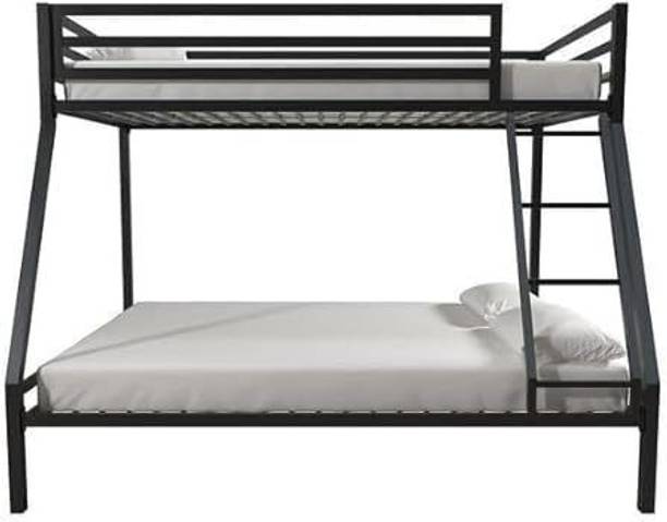 BhaviHandicraft Bunk Bed for Junior, Twin Over Full Size Beds with Sturdy Guard Rail Metal Bunk Bed