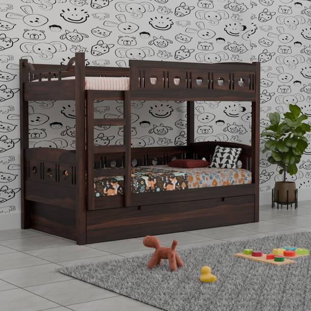 Flipkart Perfect Homes Sheesham Wood Bunk Bed | Wooden Double Bed Furniture for Kids Bedroom| Solid Wood Bunk Bed