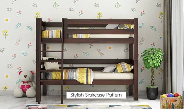 FURINNO Solid Sheesham Wood Standard Hout Bunk Bed for Home Living Room Solid Wood Bunk Bed
