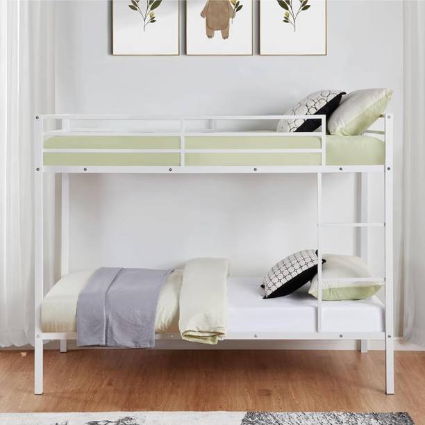 KTG Handicraft Twin Over Full Metal Bunk Bed Heavy Duty Bed Frame with Safety Guard Rail,Ladder Metal Bunk Bed