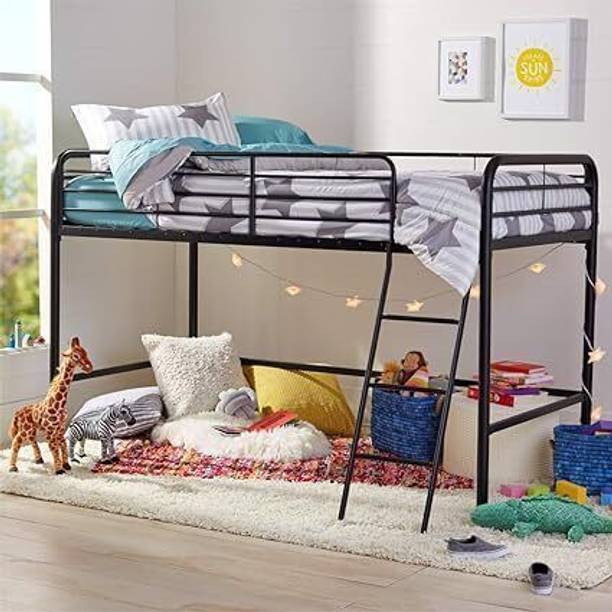 KTG Handicraft Twin Over Full Loft Bed Frame with Ladder, Metal Bed Frame Metal Loft Bed