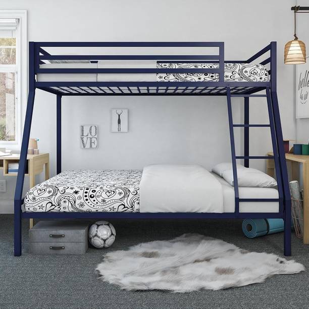 KTG Handicraft Bunk Bed for Junior, Twin Over Full Size Beds Metal Bunk Bed