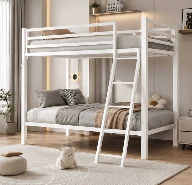 Navlaksh Twin Bed Junior/Adult with Guard Rail, Space-Saving,Noise Free Metal Bed Frame Metal Bunk Bed