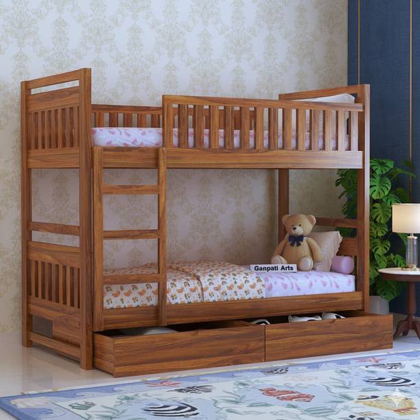 Ganpati Arts Sheesham Wood Swift Bunk Bed With2 Drawer Storage For Kids Bed/Kids Room Solid Wood Bunk Bed