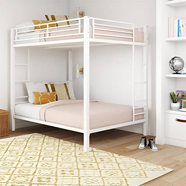 Z H Handicrafts Metal Bunk Bed Twin Over Bed with Safety Guardrail Climbing Ladder Metal Bunk Bed
