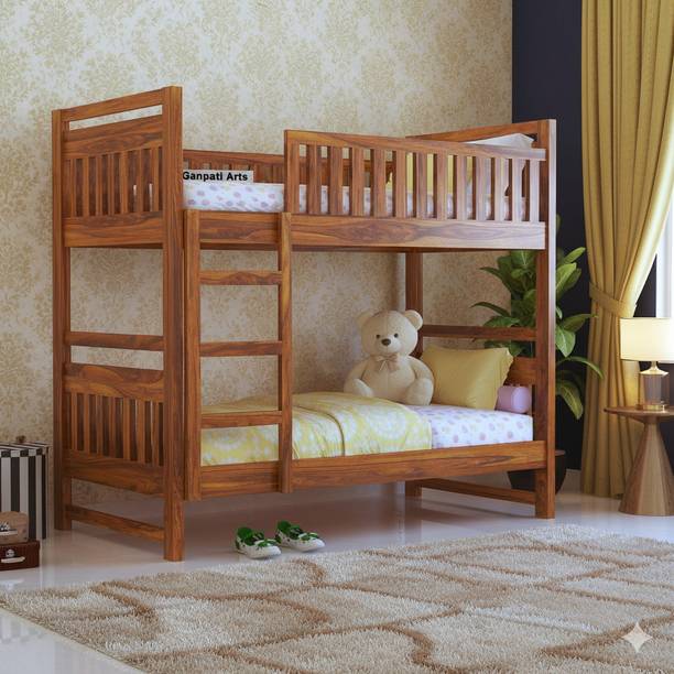 Ganpati Arts Sheesham Wood Swift Bunk Bed Without Storage For Kids/Kids Room Solid Wood Bunk Bed