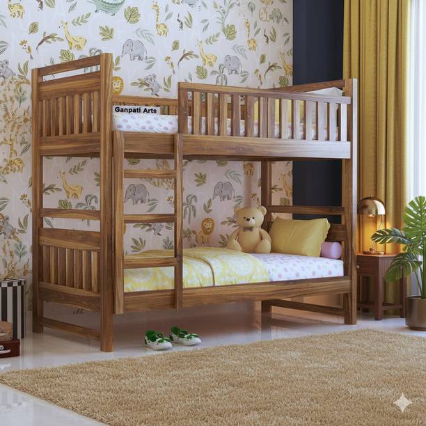 Ganpati Arts Solid Sheesham Wood Swift Bunk Bed Without Storage Solid Wood Bunk Bed