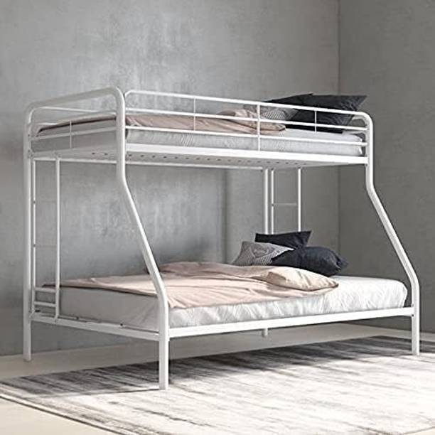 BhaviHandicraft Bunk Bed for Junior, Twin Over Full Size Beds with Sturdy Guard Rail Metal Bunk Bed