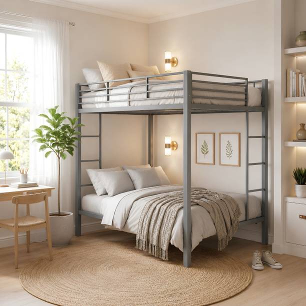AARAMBH FURNITURE Heavy Duty Metal Bunk Bed Single Over Single For Kids Adults Hostel Metal Bunk Bed