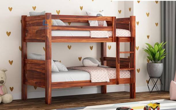 Flipkart Perfect Homes Sheesham Wood Bunk Bed | Wooden Double Bed Furniture for Kids Bedroom| Solid Wood Bunk Bed