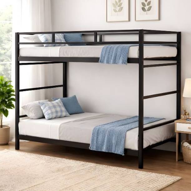 Heaven Shield Twin Over Full Metal Bunk Bed Heavy Duty Bed Frame with Safety Guard Rail,Ladder Metal Bunk Bed