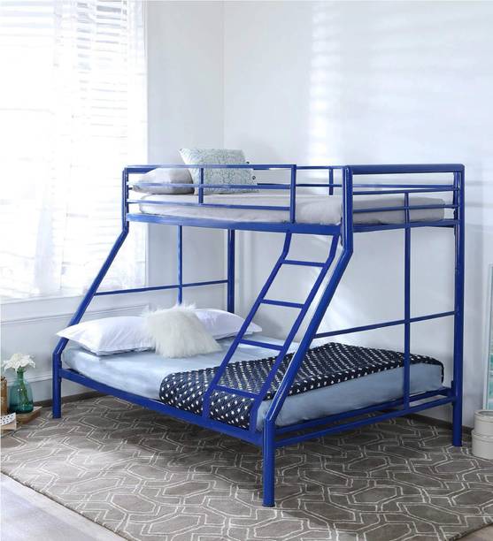 अडॉर्न मार्ट Twin Metal Bunk Cot Bed (Bottom) + Single (Top) Metal Bunk Bed