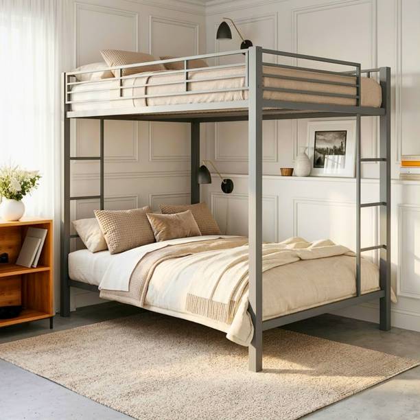 Heaven Shield ®™ | Twin Bed for Junior/ Adults with Guard Rail, Space-Saving, Noise Free Metal Bunk Bed