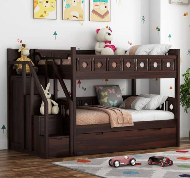 Flipkart Perfect Homes Sheesham Wood Bunk Bed | Wooden Double Bed Furniture for Kids Bedroom| Solid Wood Bunk Bed