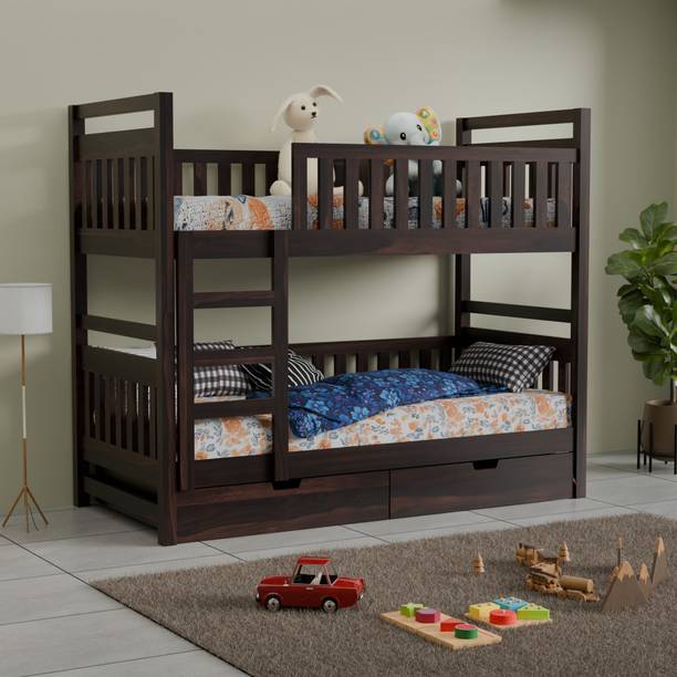 Flipkart Perfect Homes Sheesham Wood Bunk Bed | Wooden Double Bed Furniture for Kids Bedroom| Solid Wood Bunk Bed