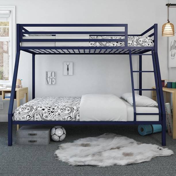 A R Creation Shop Bunk Bed for Junior, Twin Over Full Size Beds Metal Bunk Bed