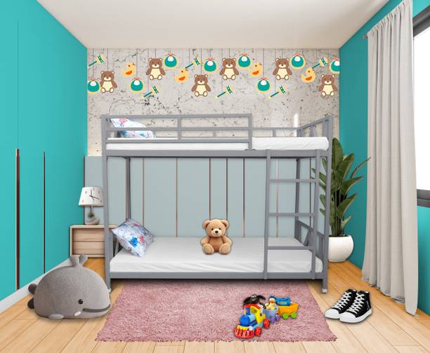 EGAAS ®™|Zeta Heavy Bunk Bed for Junior/Adult with GuardRail, Space-Saving,Noise Free Metal Bunk Bed