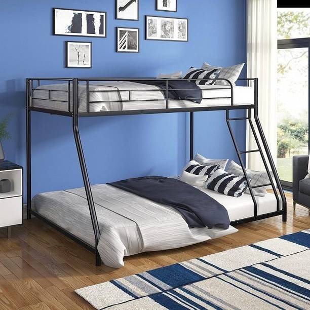 A R Creation Shop Twin-Over-Full Low Bunk Bed Metal Bunk Bed