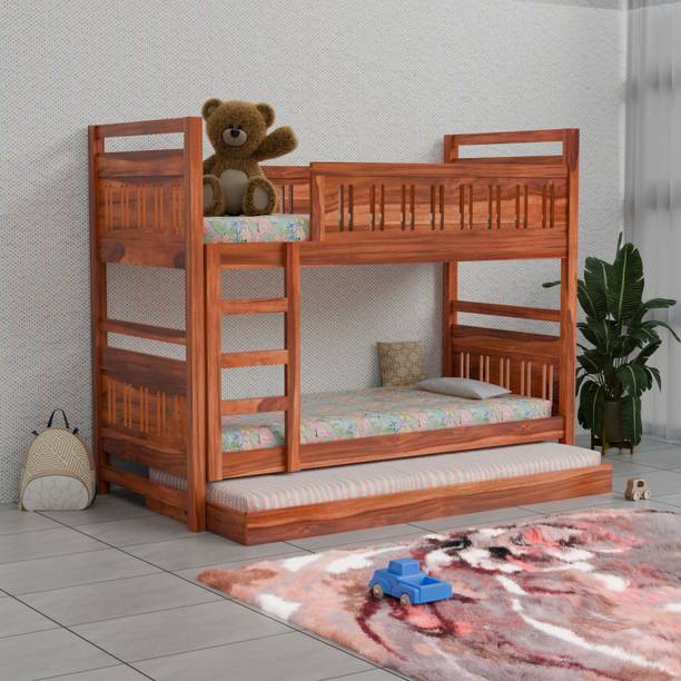 Flipkart Perfect Homes Sheesham Wood Bunk Bed | Wooden Double Bed Furniture for Kids Bedroom| Solid Wood Bunk Bed