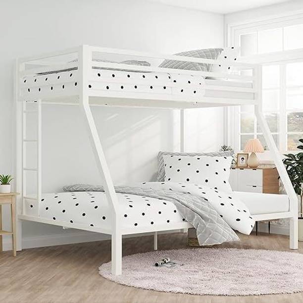 A R Creation Shop Twin Over Full Metal Bunk Bed with Metal Frame Metal Bunk Bed