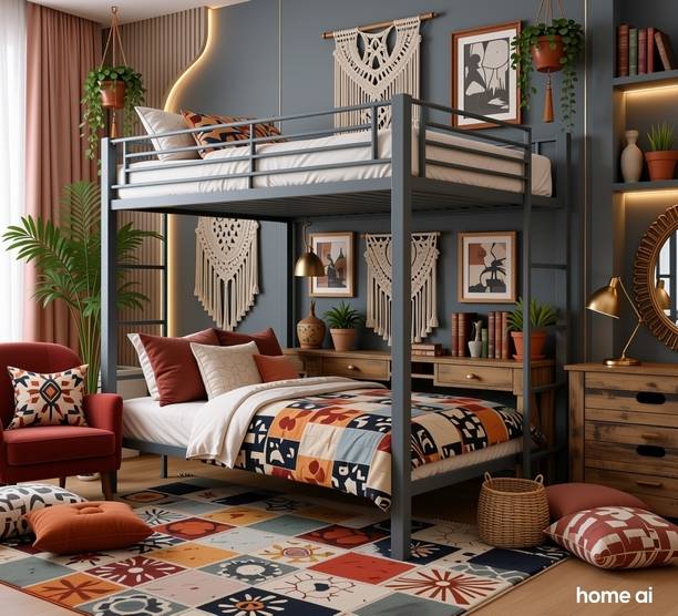 DIAMOND STEELS Twin Over Twin Metal Bunk Bed Frame Metal Bunk Bed