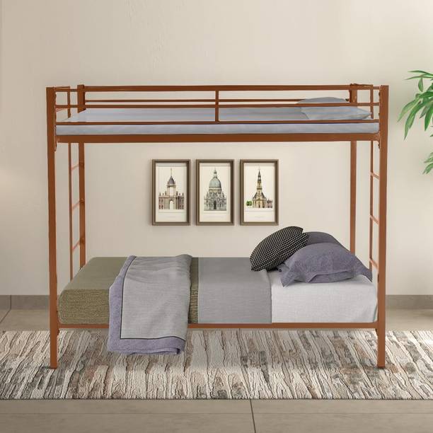 Royal Interiors Pilio Twin Over Twin Metal Bunk Beds for Kids & Adults Space-Saving Bunker Bed Metal Bunk Bed