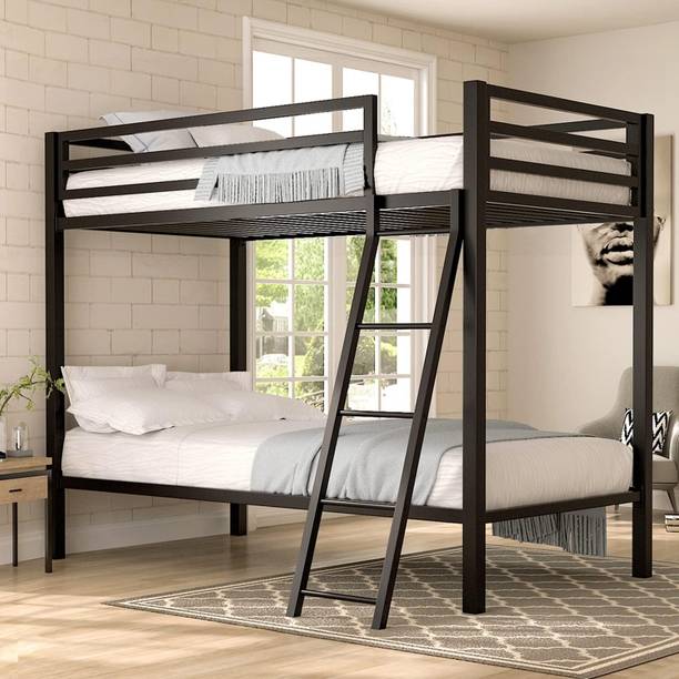 Z H Handicrafts Twin Over Full Bunk Bed Frame with Ladder, Metal Bed Frame Metal Bunk Bed