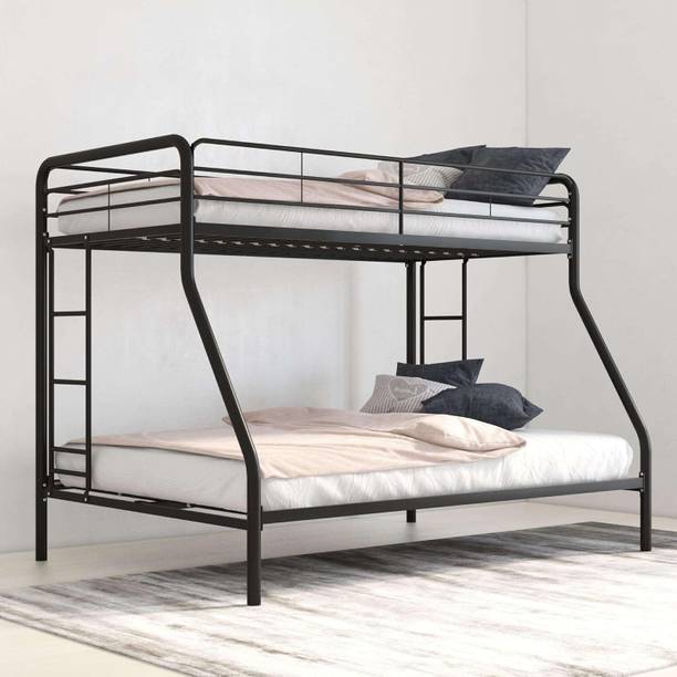 BhaviHandicraft Bunk Bed for Junior, Twin Over Full Size Beds with Sturdy Guard Rail Metal Bunk Bed