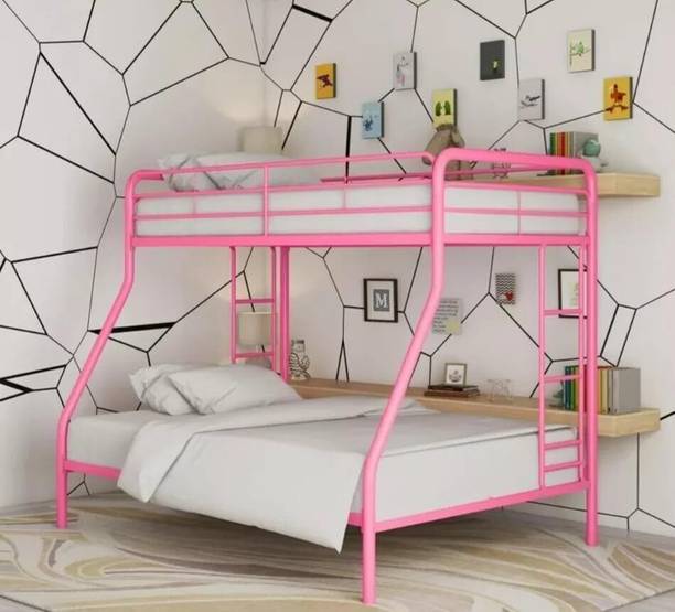 BhaviHandicraft Win-Over-Full Bunk Bed with Metal Frame and Ladder Metal Bunk Bed