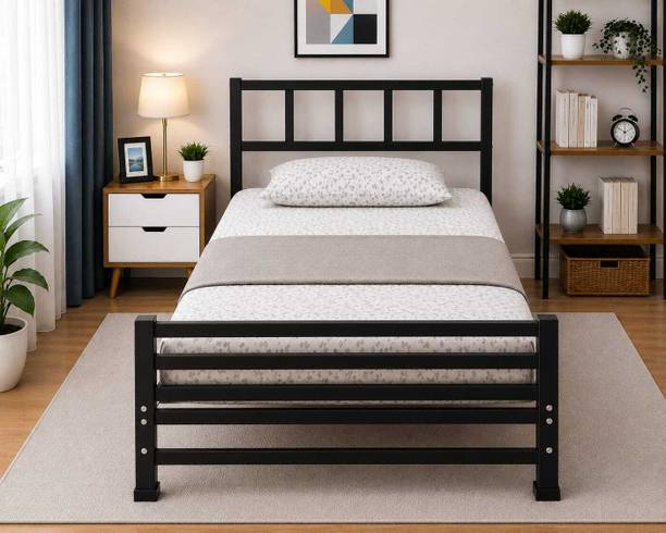 DIAMONDSTEELS Double bed set Metal Double Bed, 72 cm x 60 cm (2.36 ft x 1.97 ft)